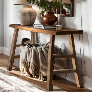 il_1000x1000.5671981321_41eb.jpg Console Table, Unique Rustic/Reclaimed Wood, Custom Farmhouse Hallway Sofa Entrway Wooden Solid Foyer Dresser Entry Table Gift for Women/Her