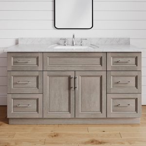48" Grey Bathroom Vanity for Single Sink, Bathroom Furniture with Drawers, Greige Stained Traditional Comtemporary Bath Cabinet