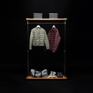 Floating Shelf and Clothing Bar, Retail Fixture, Rustic Industrial 36" Wood with Pipe Rack, Garment Rack, Industrial Floating Shelves