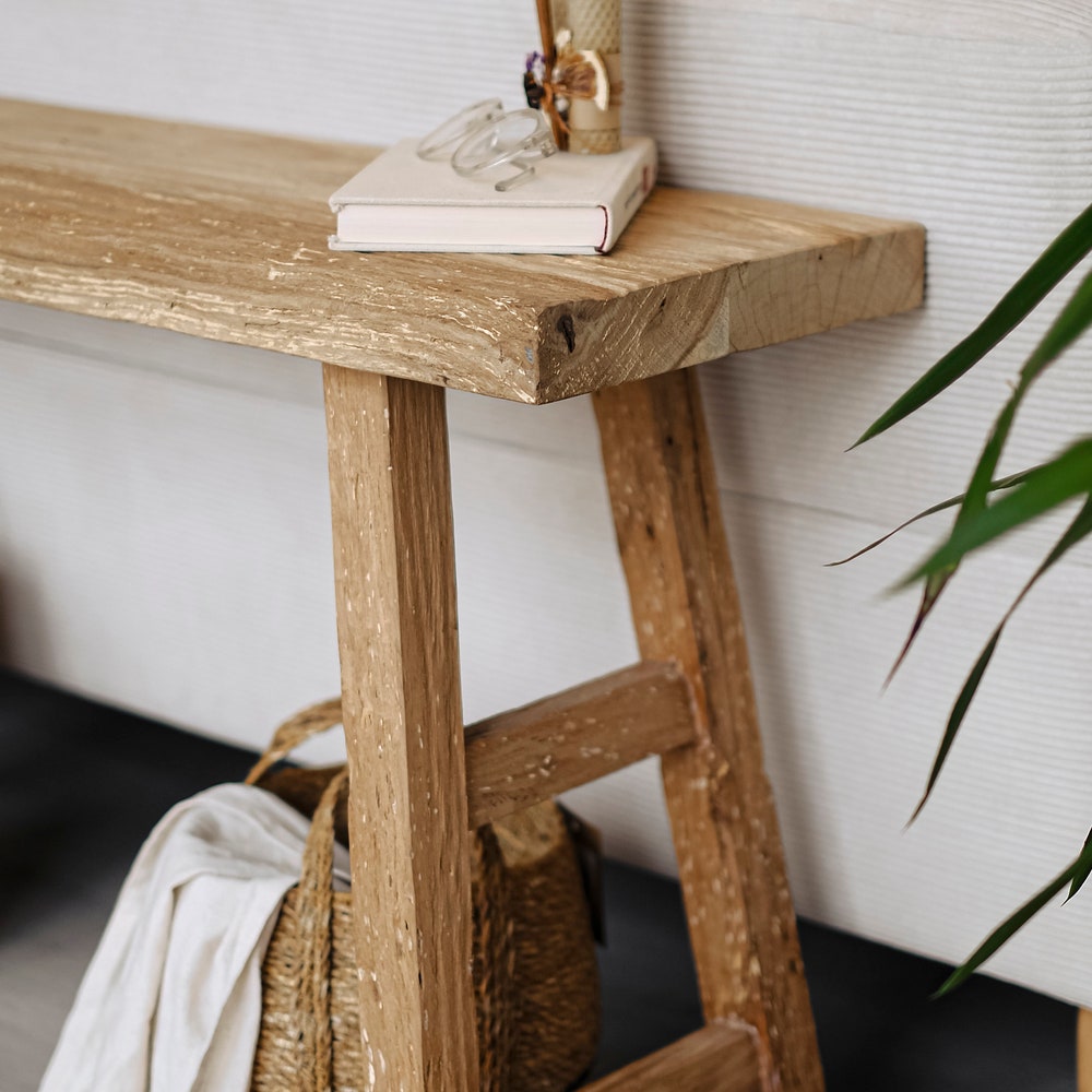Console Table, Unique Rustic/Reclaimed Wood, Custom Farmhouse Hallway Sofa Entrway Wooden Solid Foyer Dresser Entry Table Gift for Women/Her - Image 4