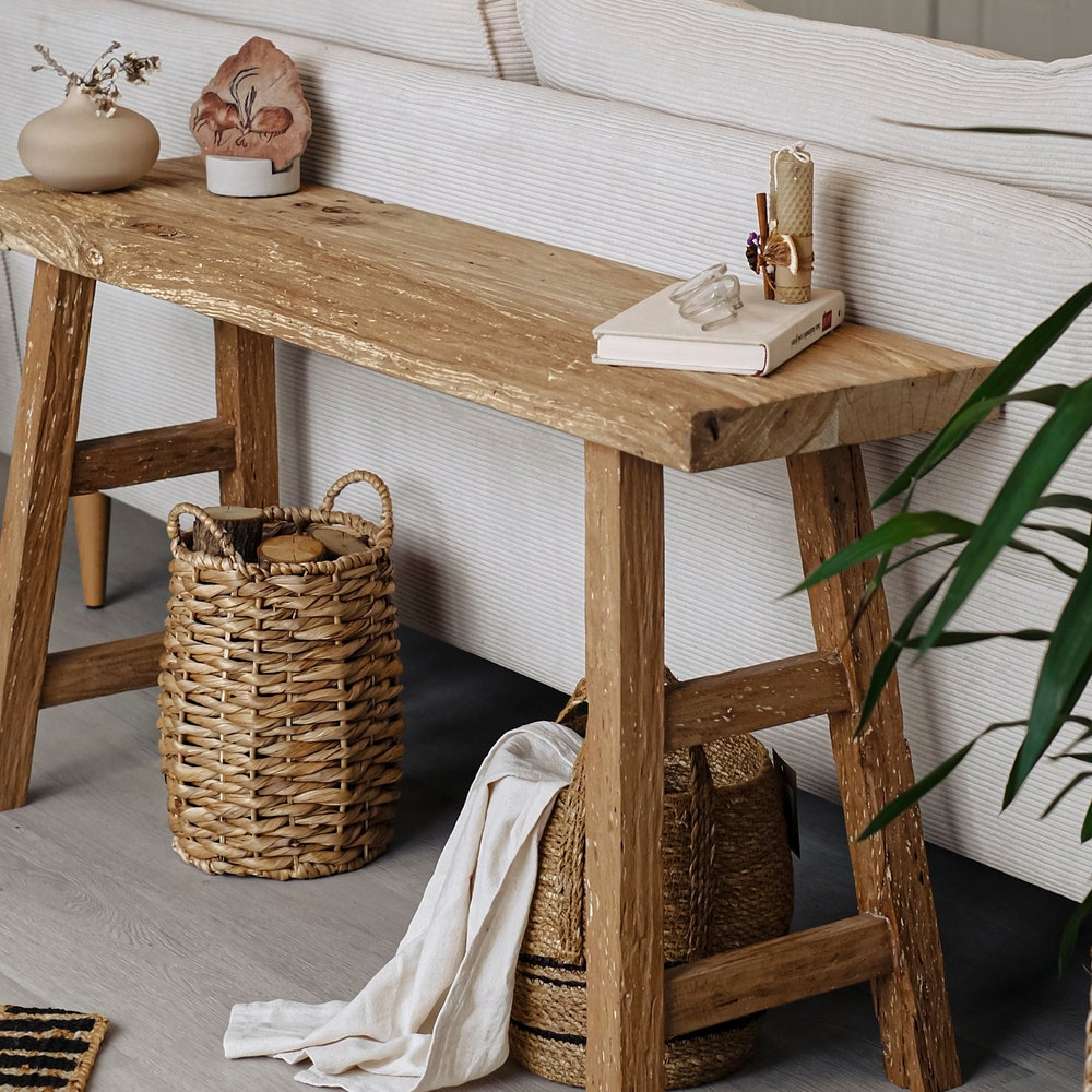 Console Table, Unique Rustic/Reclaimed Wood, Custom Farmhouse Hallway Sofa Entrway Wooden Solid Foyer Dresser Entry Table Gift for Women/Her - Image 5
