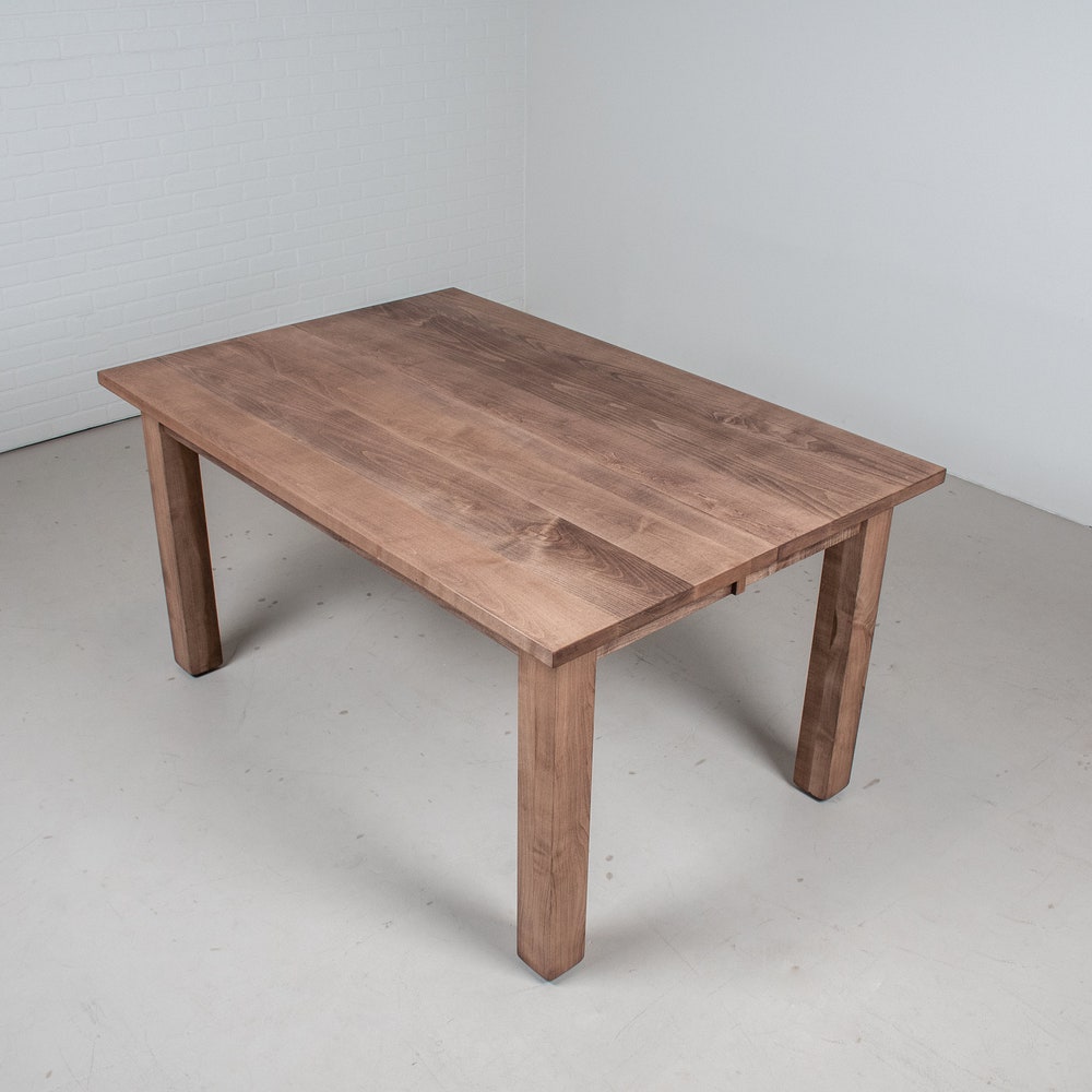 Dining Table w Leaf, Expandable Wood Table, Rectangle Parsons Table Expands to Become Square Dining Table, Unique Expandable Dining Tables