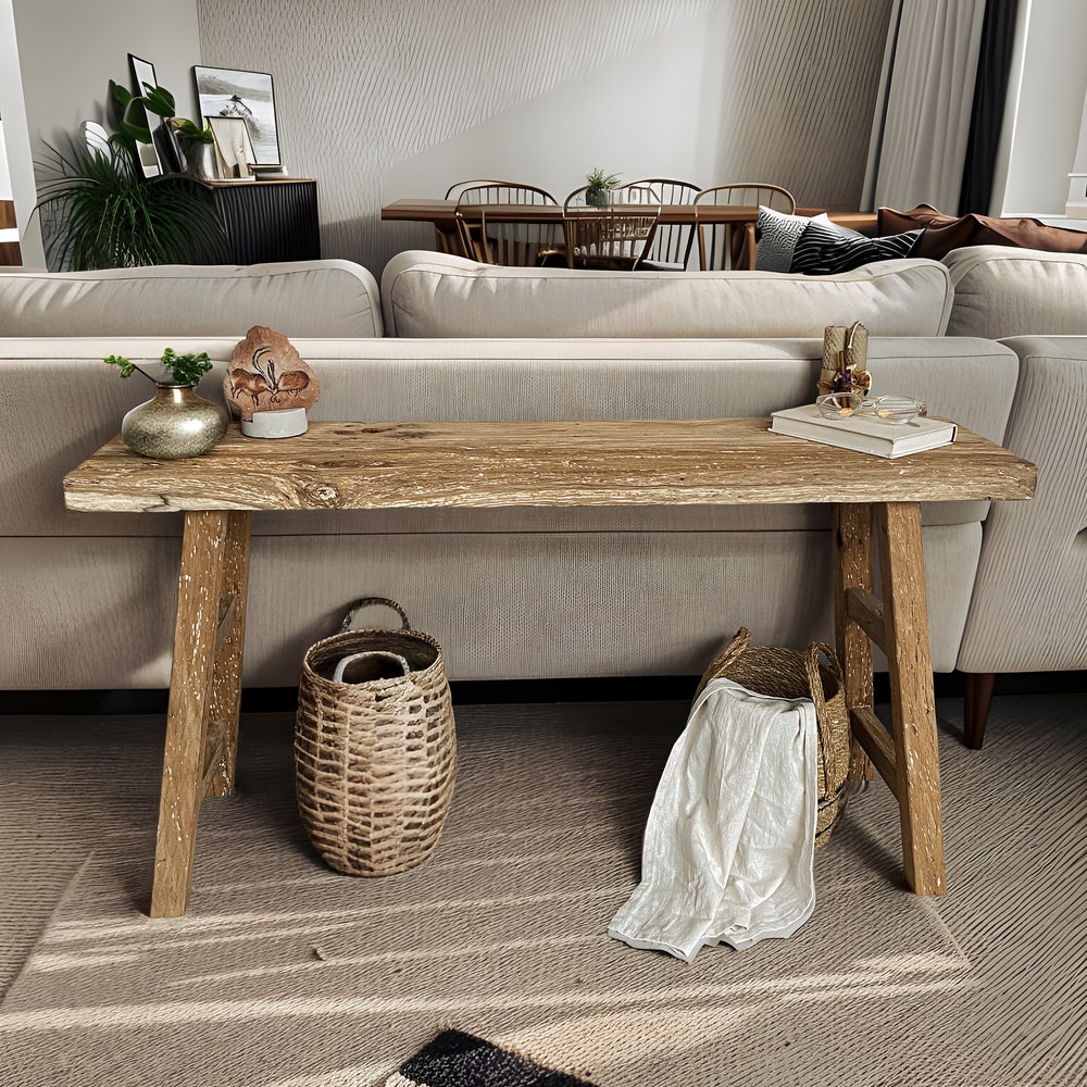 Console Table, Unique Rustic/Reclaimed Wood, Custom Farmhouse Hallway Sofa Entrway Wooden Solid Foyer Dresser Entry Table Gift for Women/Her - Image 3