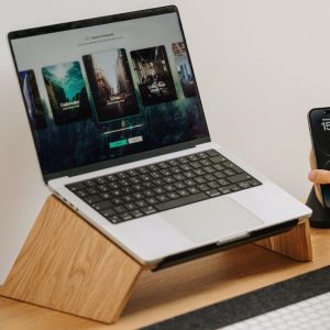 Laptop Stand, MacBook Stand, Wood Computer Stand Storage Organization, Wood Laptop Tray, Laptop Riser, MacBook Holder,  Gifts For Him