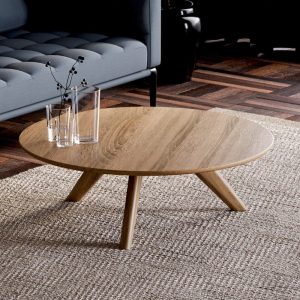 Round Coffee Table - Modern coffee table - Wood coffee table - Living room coffee table - Solid oak coffee table - Mid-century coffee table