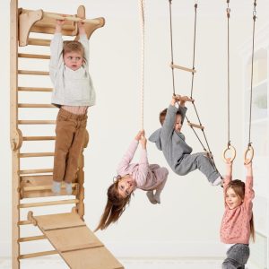 Swedish wall ladder for kids furniture, Toddler gym, Indoor play gym, Kids gym ,Toddler climbing wall, Toddler climbing gym, Sprossenwand