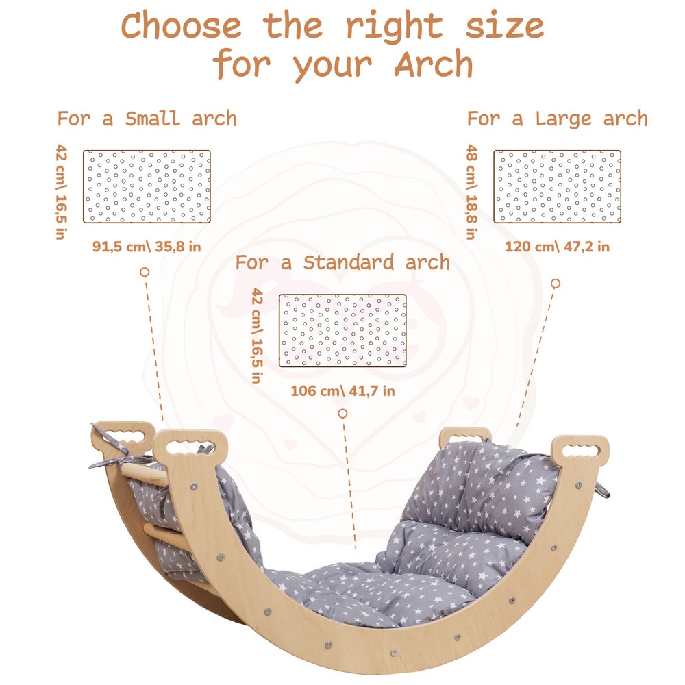 Baby Gift Cotton Cushion for Montessori Arch, Waldorf Soft Play Equipment Climbing Arch Pillow, Kletterbogen Kissen Handmade - Image 3