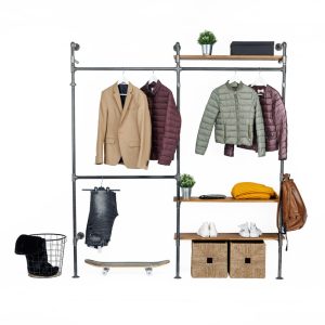 4 in 1 Frame variation Wall Rack, Clothing Rack, Retail Fixture, Garment Rack, Industrial Floating Shelves, Clothing Rack Garment Rack