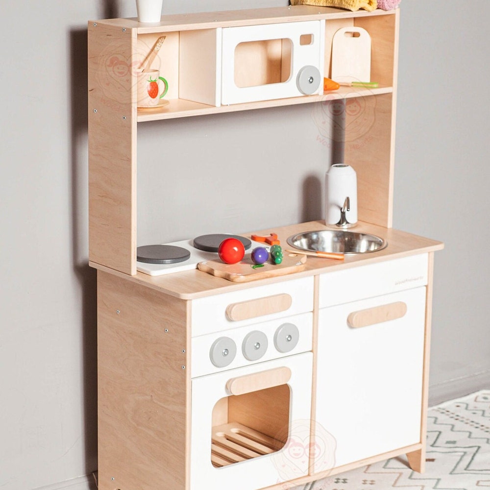 Wooden Play Kitchen for Kids, Toy Kitchen, Kitchen Pretend Play for Toddler, Montessori Eco Toy - Image 8
