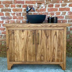 Rustic Bathroom Vanity Unit With Sink, Wood Bathroom Vanity with Single Sink, Farmhouse Vanity Bathroom, Rustic Vanity with Sink