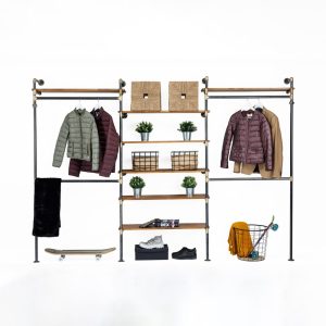 8 in 1 Frame variation Wall Rack, Clothing Rack, Retail Fixture, Garment Rack, Industrial Floating Shelves, Clothing Rack Garment Rack