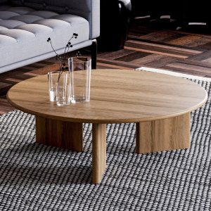 Round Coffee Table - Unique coffee table - Wood coffee table - Minimalist coffee table - Solid oak coffee table - Mid-century coffee table