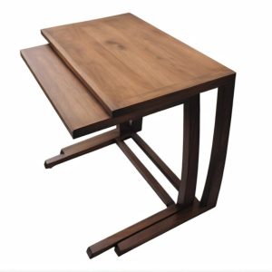 C Table Solid Wood Double, C Shaped Coffee Table, Wooden Side Table, Modern Coffee Table, Solid Wood Laptop Stand, Handmade Wooden C Table