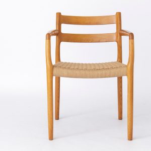 1 of 2 Vintage Niels Otto Moller Armchair Model 67 | 1976 | Sturdy Oak Frame, Renewed Weaving | 2 Available | Insured Worldwide Shipping