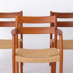Set of 3 Danish Teak Chairs by EMC Møbler (1960s-70s) – Renewed Danish Cord Weaving