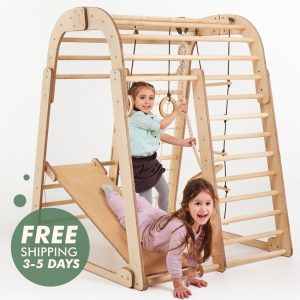 Toddler gift, Indoor Playground for kids, Montessori climbing set, Outdoor play, Outdoor toy, Indoor swing, Toddler climbing gym, Jungle gym