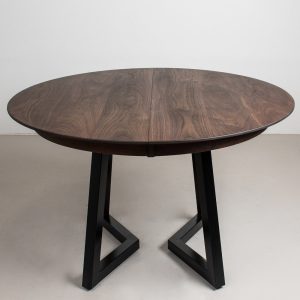 Round Dining Table with Leaves, Expandable Round Wood Table, Walnut Kitchen Table Extendable, Extendable / Non Extendable Round Table