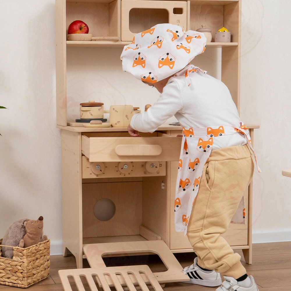 Wooden Play Kitchen for Kids, Toy Kitchen, Kitchen Pretend Play for Toddler, Montessori Eco Toy - Image 3