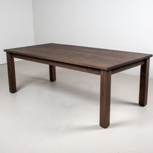 Rectangle Kitchen Table in Walnut, Blackened Walnut Parsons Table, Mission Style Table for Kitchen or Dining Room, 7 Foot Solid Wood Table