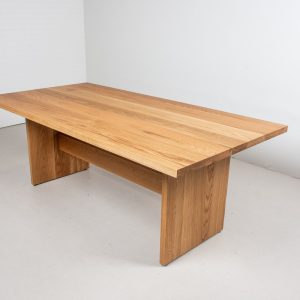 Oak Wood Table, Dining Table for 6, Oak Dining Table with Trestle Base, Solid Wood Harvest Table, Modern Trestle Table, Solid Oak Table