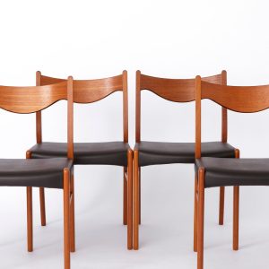 Set of 4 Chairs Designed by Arne Wahl Iversen for Glyngøre Stolefabrik (1960s)