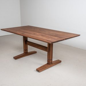 Walnut Trestle Table, Trestle Dining Table, Walnut Dining Table on Walnut Trestle Base, Custom Farmhouse Trestle Dining Table