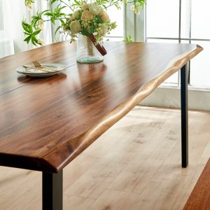 Dining Table - Live Edge Dining Table, Walnut Table, Modern Table, Wood Table, Large Kitchen Table with Steel Legs, 72" Dining Table