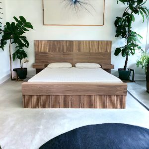 King Queen Bed Frame - Handmade Furniture Bed Frame - Reclaimed Furniture Gift for Couple - Mid Century Modern Platform Bed for Home Decor