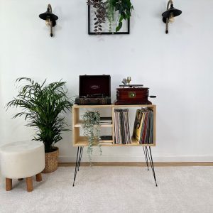 Record Player Stand, Turntable Stand, Vinyl End Table, Console Table