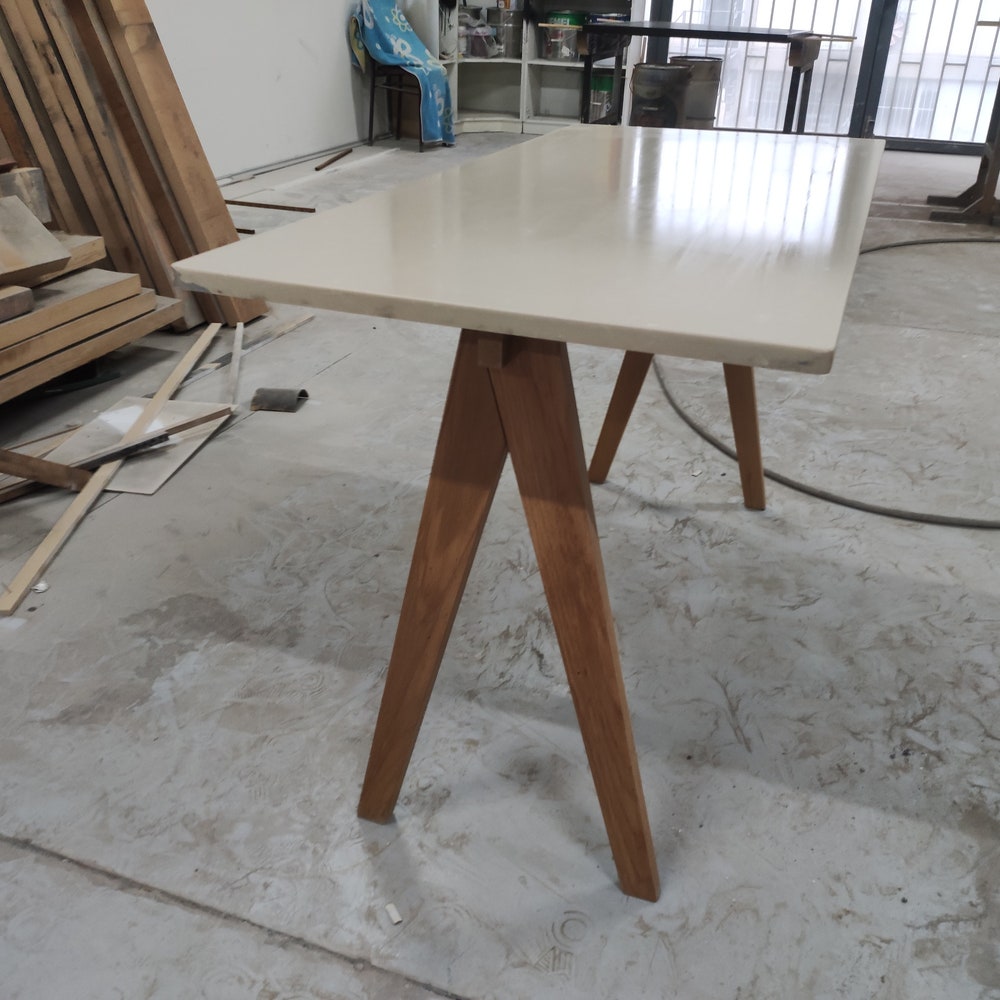 Wooden Table Leg, Full Set Solid Wood Snug Fit Plug-in System Table Legs, Handmade A Shaped Minimal Table - Image 6