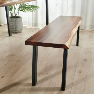 Entryway Bench - Live Edge Bench, Wood Bench, South American Walnut, Modern Bench, Foyer Bench with U Shaped Legs