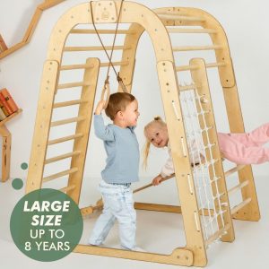 Christmas gift, Childrens indoor playground, Kids gym, Wooden Montessori climbing frame set, Indoor play space - 1st Birthday gift