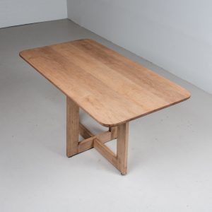 Small Wooden Dining Table in Maple, Small Breakfast Table, Single Cross Base Apartment Table, Small Kitchen Table for 2-4 People