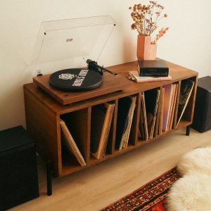 Record player mode "Ely". A Compact Vinyl LP storage cabinet