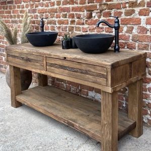 Rustic Barn Wood Vanity Bathroom, Double Sink Vanity, Rustic Reclaimed Vanity, Unique Bathroom Vanity Wood
