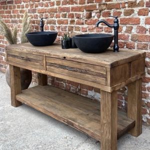Rustic Barn Wood Vanity Bathroom, Double Sink Vanity, Rustic Reclaimed Vanity, Unique Bathroom Vanity Wood