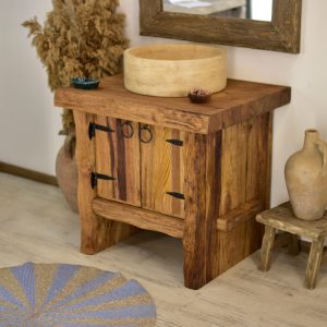 Bathroom sink tanbe chestnut wood Handmade Reclaimed wood Live edge vanities sink Farmhouse wood decor cover Bathroom sink bathroom design.