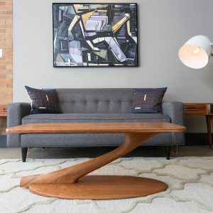 Cantilever Coffee Table - Unique Solid Wood Coffee Table - Handmade Mid-Century Modern Coffee Table in Walnut, Cherry, Maple, and Oak