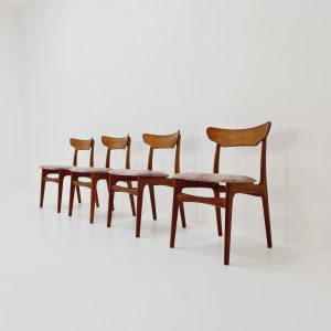 Mid-Century Danish Teak Dining Chairs by Schiønning & Elgaard for Randers Furniture Factory, Set of 4, 1960s