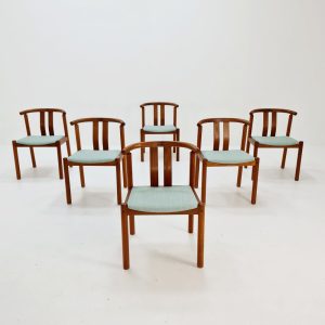 Vintage Mid Century teak dining chairs B Hans J.Frydendal for Boltinge, 1960s, Set of 6