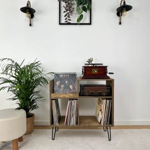 Record Player Stand, Vinyl console, Vinyl end table, Record Holder, Record Display