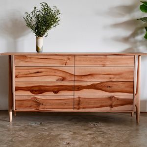 Mid Century Modern Dresser / 8 drawer solid wood dresser / dovetail drawers / push to open / Madrone Walnut Maple Cherry White oak Options