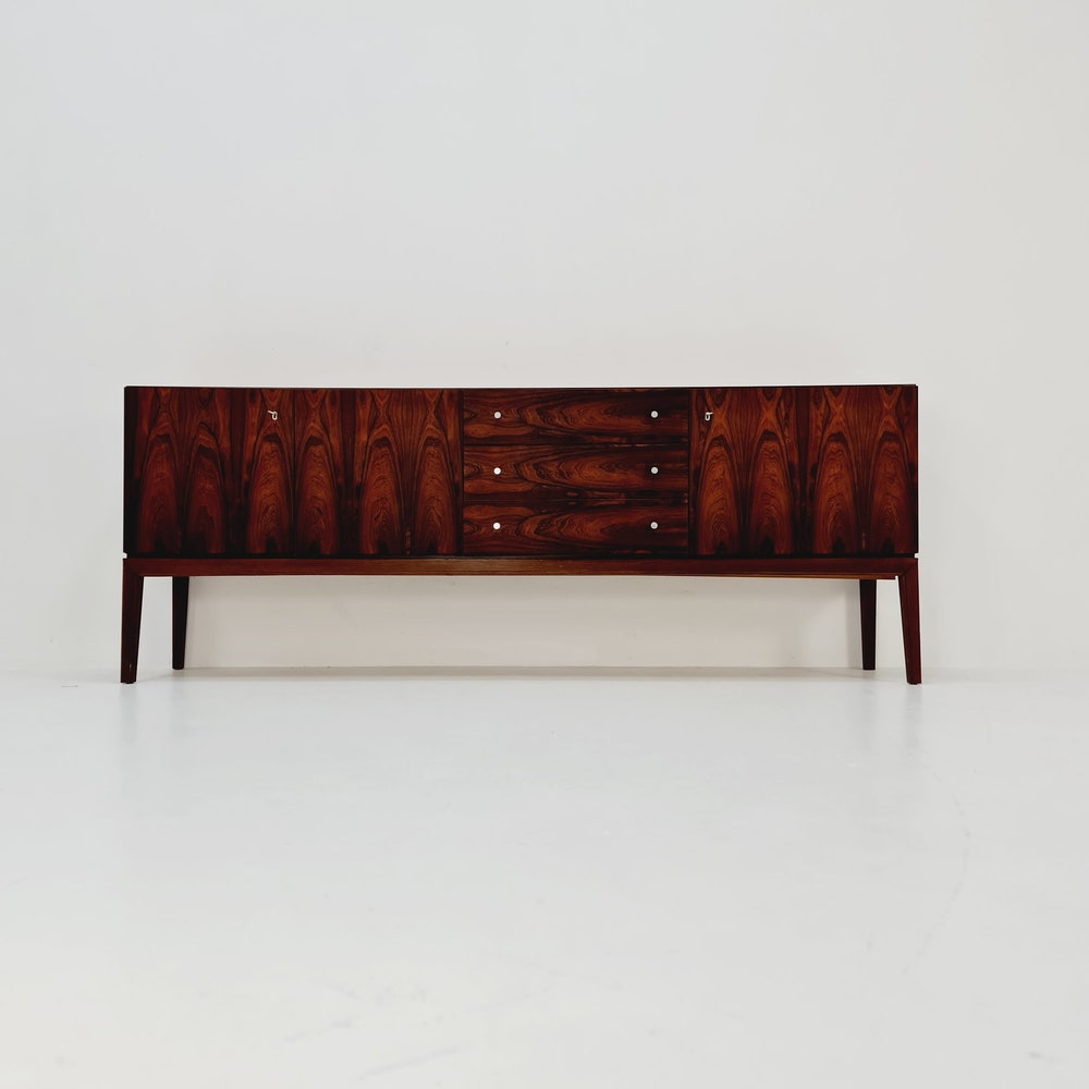 Rare Mid Century Modern German rosewood sideboard by Palette Mööbel, 1950s