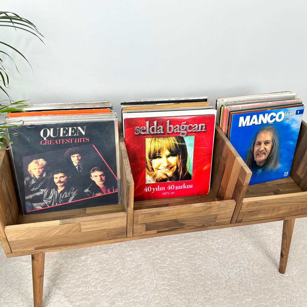 Walnut Vinyl Console, Vinyl Display, Vinyl Holder - Image 7