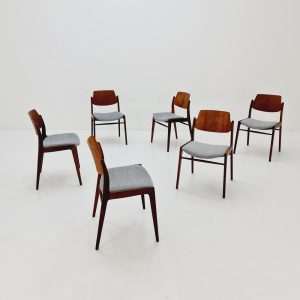 German teak dining chair by Georg Leowald for Wilkhan, 1960s, set of 6