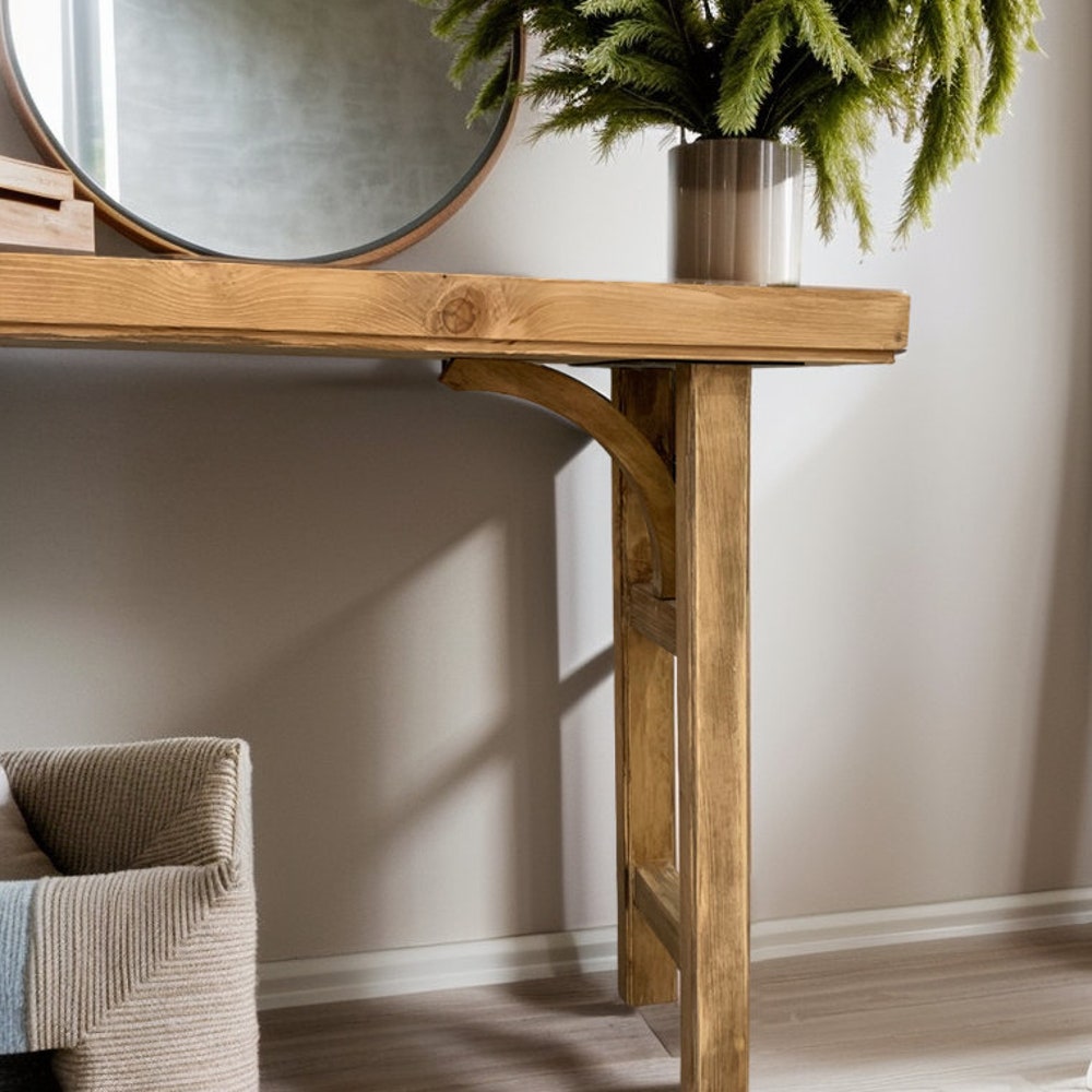 Console Table, Unique Rustic/Reclaimed Wood, Custom Farmhouse Hallway Sofa Entrway Wooden Solid Foyer Dresser Entry Table Gift for Women/Her - Image 6