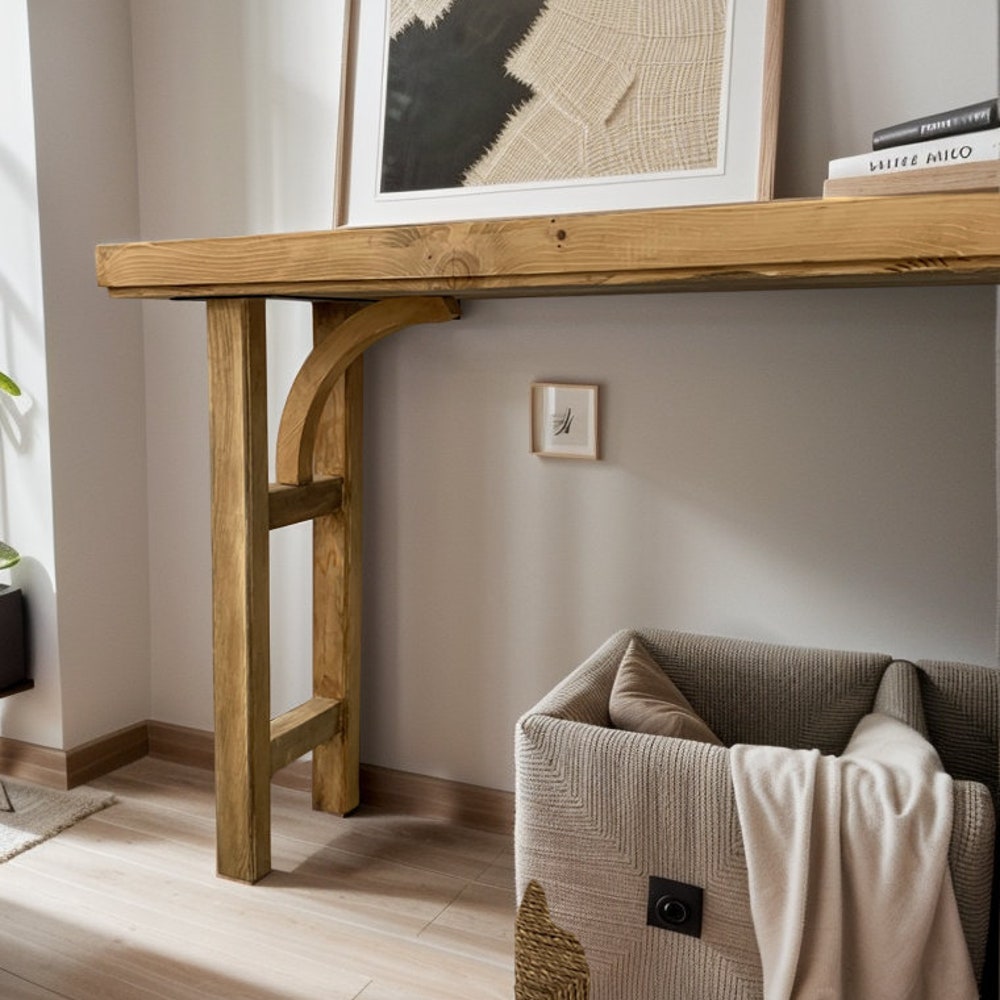 Console Table, Unique Rustic/Reclaimed Wood, Custom Farmhouse Hallway Sofa Entrway Wooden Solid Foyer Dresser Entry Table Gift for Women/Her - Image 7