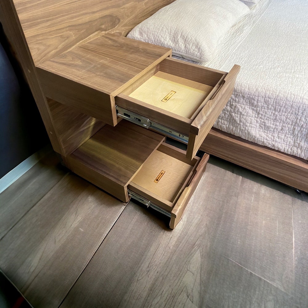 King Queen Bed Frame - Handmade Furniture Bed Frame - Reclaimed Furniture Gift for Couple - Mid Century Modern Platform Bed for Home Decor - Image 6