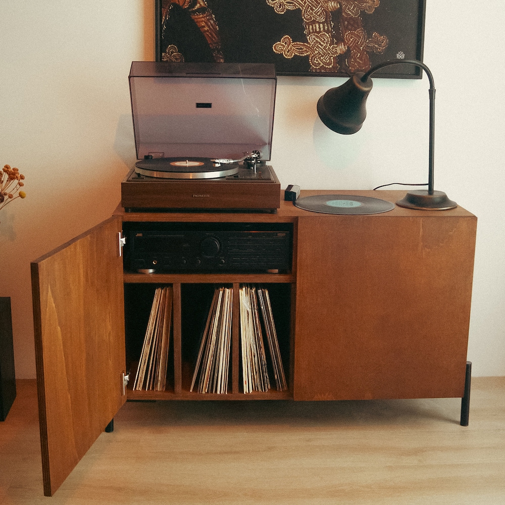 Record player Sideboard 'York 101'. A Modern Vinyl LP storage cabinet. - Image 5