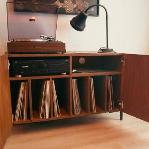 Record player Sideboard 'York 101'. A Modern Vinyl LP storage cabinet.